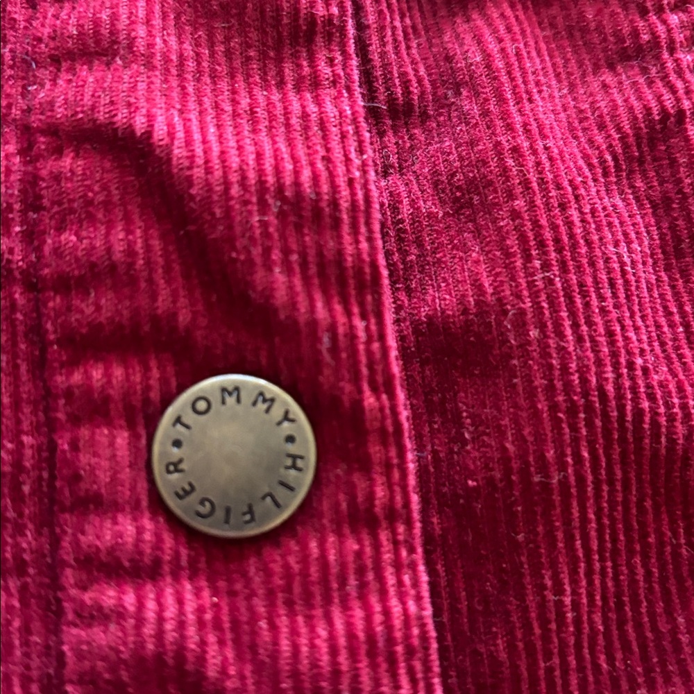 corduroy red jacket Tommy Hilfiger women's‎ size medium y2k - Picture 9 of 10